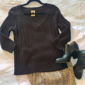 Black 3/4 Sleeve Sweater